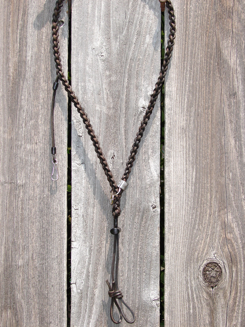 Waxed Leather Lanyard for 3 calls and whistle – Custom Call Lanyards